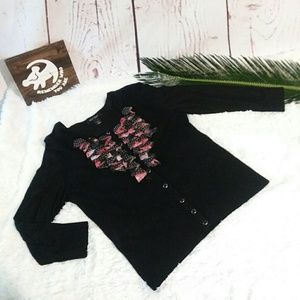 WHBM white house black market black cardigan sz L